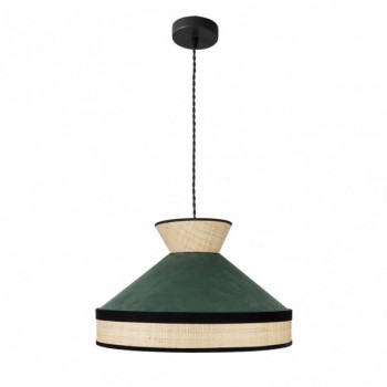 Distribuidor - Lâmpadas Diversas | Colgantes Moderno | COLGANTE FABRIZIO 1XE27 NATURAL/VERDE BOTE REGX40X40 CM Ref: 179994006